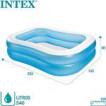 Intex 57180 Rectangular Swimming Pool, White Blue, 203 x 152 x 48 cm, I3.5 l