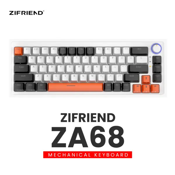 Zifriend ZA68 RGB Hot Swappable Mechanical Keyboard 68 Keys With Volume ...