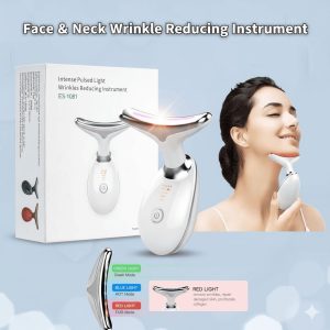 Electric Portable Anti-Aging Wrinkle Removal ES-1081 Face Lift Neck Beauty Device with Colors LED Light Therapy Beauty Machine