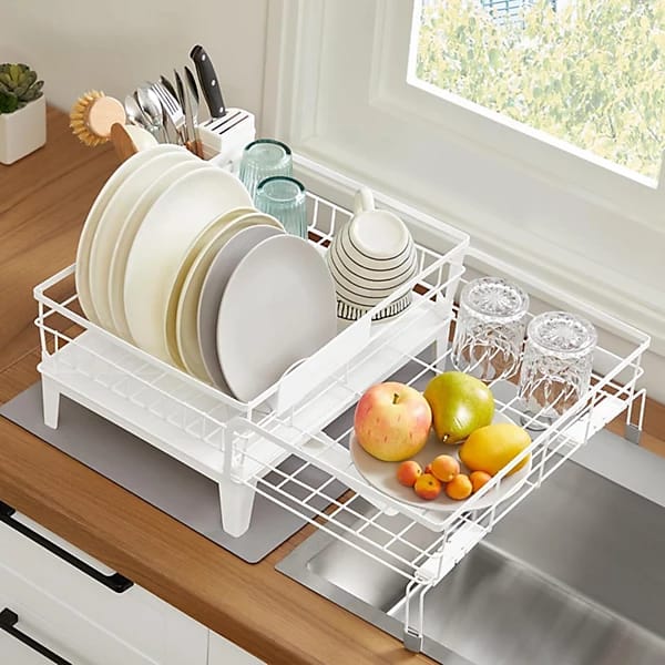 Dish drainers for Kitchen Counter,Over The Sink Dish Drainer Drying Rack,Rustproof Dish Drainer with Utensil Holder - Image 4